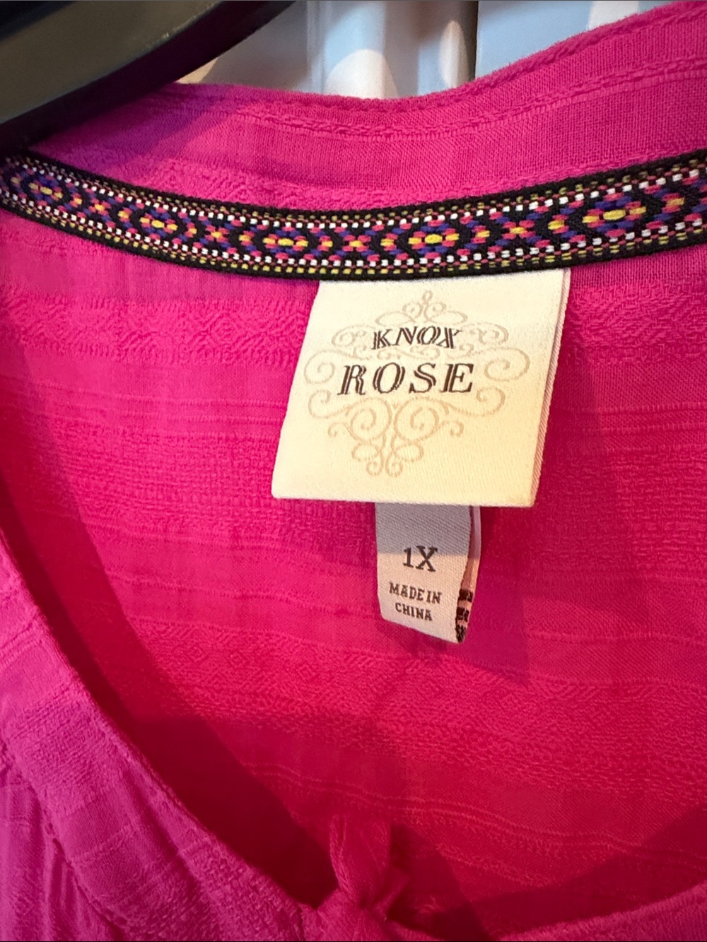 Knox Rose Fuchsia Tiered Ruffle Dress with Tassel Tie - Picture 2 of 2